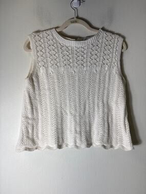 Luminary White Sweater Top Sz S